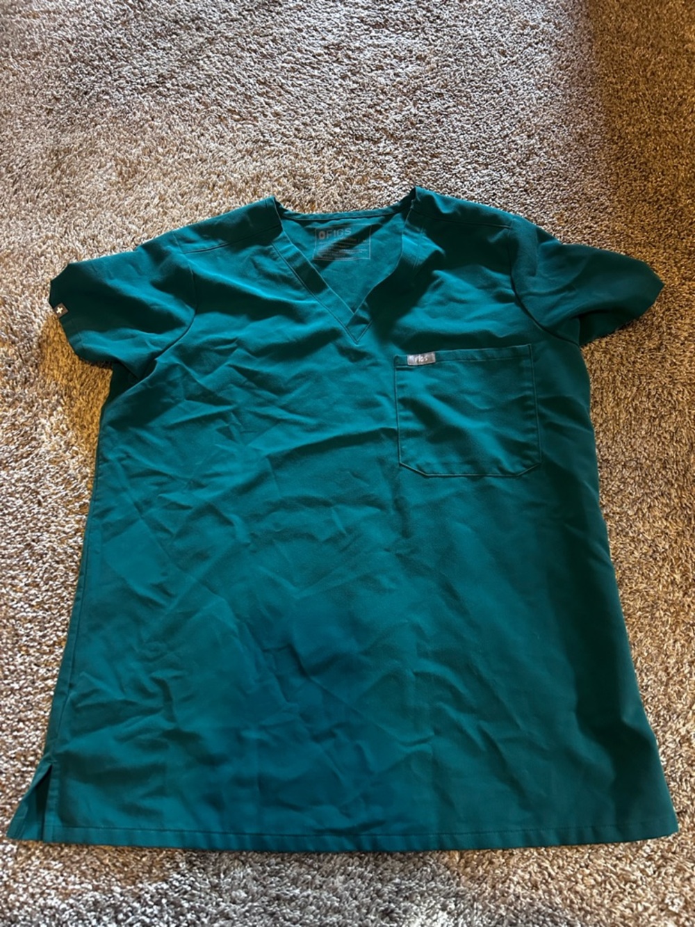 Figs Teal V-Neck Scrub Top